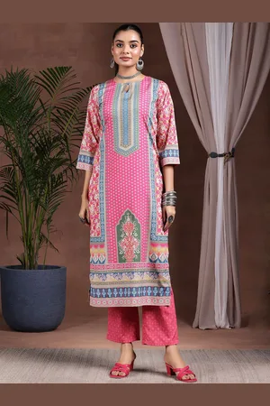 Libas Ethnic Motifs Printed Straight Kurta with Palazzos