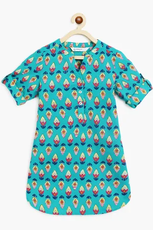 Campana Girls Ethnic Motifs Printed Sequinned Kurta