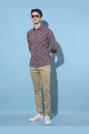 Crimsoune Club Classic Slim Fit Floral Cotton Printed Casual Shirt