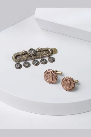 COSA NOSTRAA Men Antique Gold-Toned Accessory Gift Set