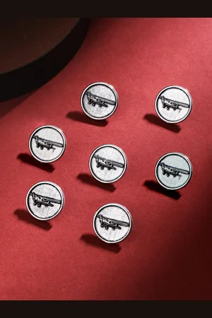 COSA NOSTRAA Men Set of 7 Vintage Plane Buttons