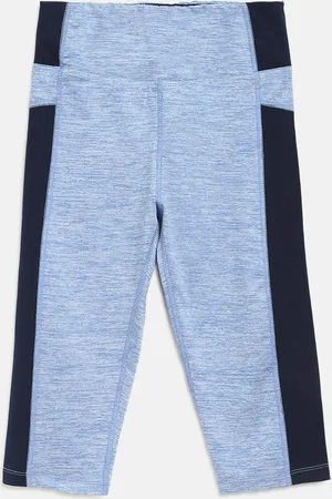 Chimprala Girls Blue Striped Regular Fit Capris
