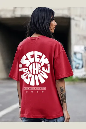 Bewakoof Typography Printed Oversized Cotton T-shirt