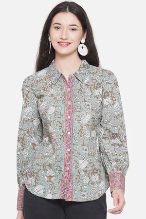 bellamia Floral Printed Smart Fit Cotton Casual Shirt