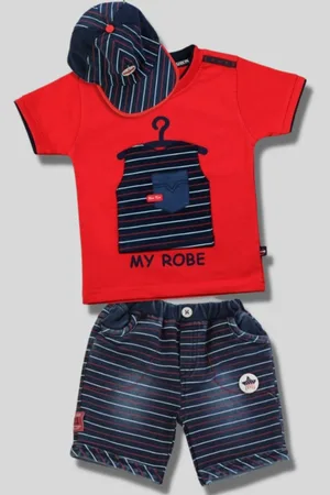 YOUSTYLO Infants Boys Printed T-shirt With Shorts Clothing Set