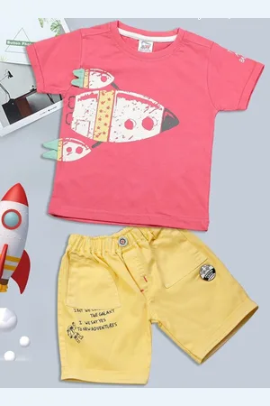 YOUSTYLO Infants Boys Printed T-shirt With Shorts Clothing Set