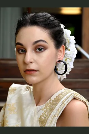 Alberre Odette Gold Plated Circular Hoop Earrings