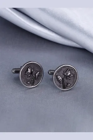 COSA NOSTRAA Men Round Melange Lotus Magic Cufflinks