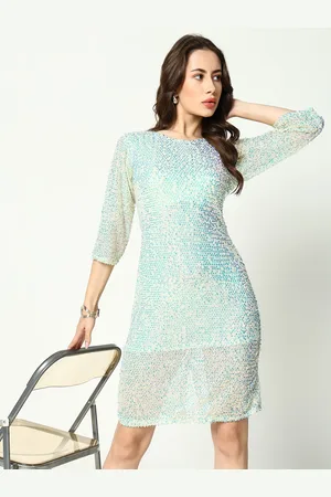 SHOWOFF Embellished Sequined Net Sheath Dress