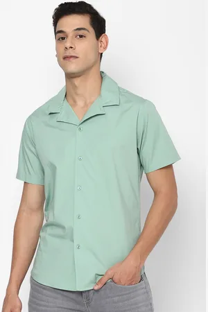 Forever 21 Men Sea Green Classic Fit Opaque Casual Shirt