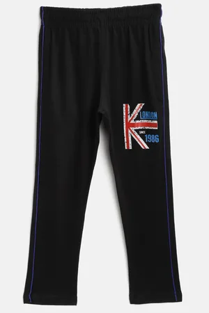 Chimprala Kids Black & Red Printed Detail Cotton Antimicrobial Track Pants