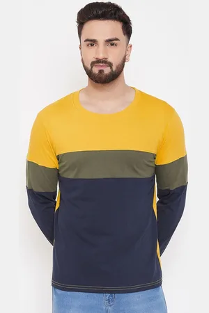 The Dry State Men Colourblocked Long Sleeve Cotton T-shirt