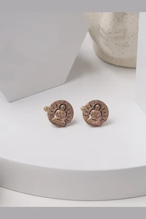 COSA NOSTRAA Gunmetal-Toned Enlightened Buddha Cufflinks
