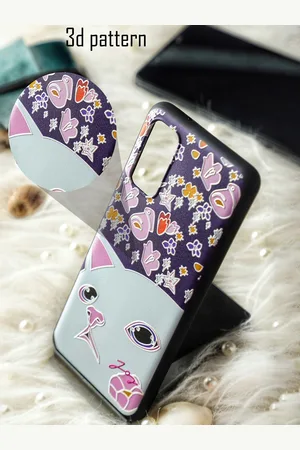 DOOBNOOB Violet Kitty Blossom 3D Patterned Samsung Galaxy S20 Back Case