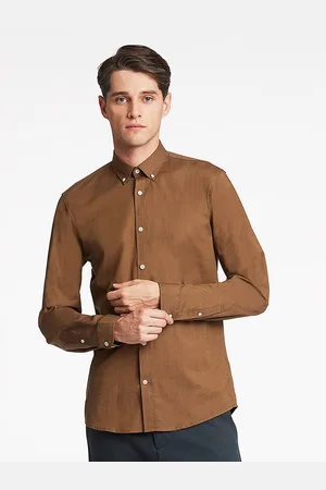 Lindbergh Men Brown Slim Fit Casual Shirt