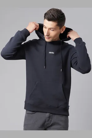 Matinique Men Navy Blue Hooded Sweatshirt