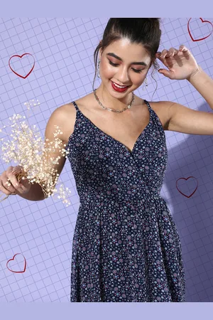 DODO & MOA Women Stunning Blue Floral Dress