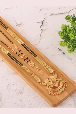 Brandsoon Women Black Gold-Plated Mangalsutra