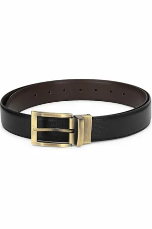 thickskin Men Black Textured Formal Belt