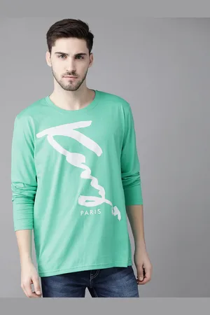 The Dry State Men Sea Green & White Typography Printed Cotton T-shirt