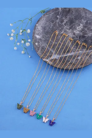 Brandsoon Set of 6 Gold-Plated Butterfly Pendant Chain