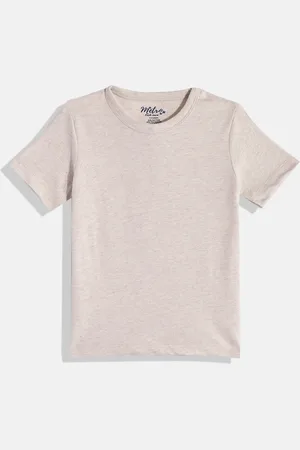 METRO KIDS COMPANY Boys Off White Solid T-shirt