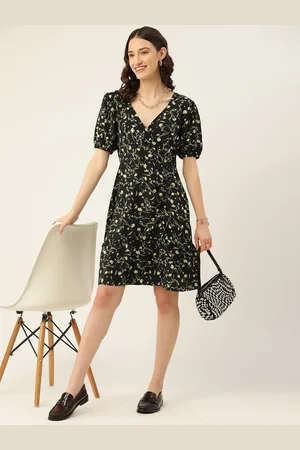DressBerry Floral Printed Tiered Wrap Dress