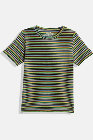 METRO KIDS COMPANY Boys Black & Yellow Striped T-shirt