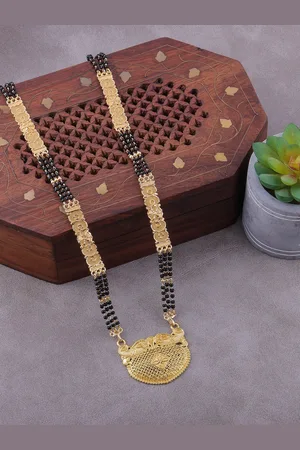 Brandsoon Gold-Plated & Gold Beaded Mangalsutra