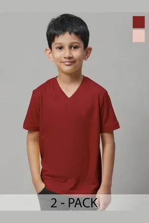 Friskers Boys Pack Of 2 V-Neck Pure Cotton T-shirts