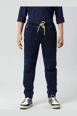 Indian Terrain Boys Mid-Rise Cotton Joggers