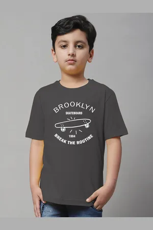 Friskers Boys Typography Printed Pure Cotton T-shirt