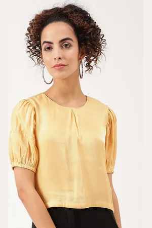 CENTRESTAGE Women Yellow Solid Top