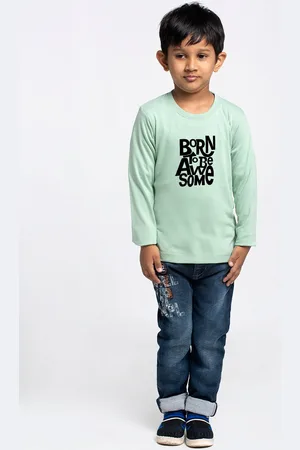 Friskers Boys Typography Printed Cotton T-shirt