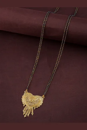Brandsoon Gold-Plated Stone-Studded & Beaded Mangalsutra
