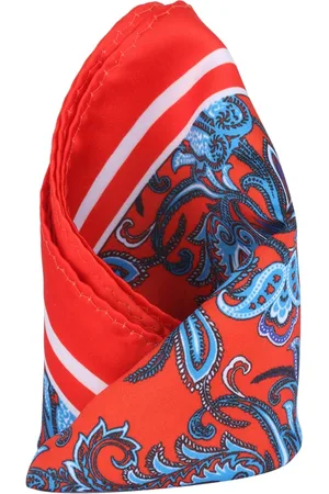 Alvaro Castagnino Red & Blue Printed Pocket Square