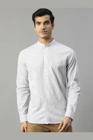 Matinique Men Blue & White Slim Fit Striped Casual Shirt