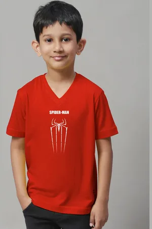 Friskers Boys Typography Printed Pure Cotton V-Neck Slim Fit T-shirt
