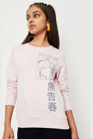 Max Collection Girls Graphic Printed Pure Cotton Sweatshirt