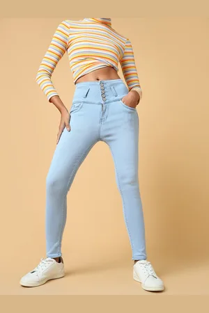 SHOWOFF Women Blue Skinny Fit High-Rise Clean Look Light Fade Stretchable Jeans