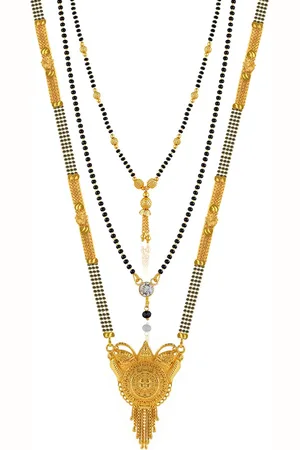 Brandsoon Set Of 3 One Gram Multicolour Mangalsutra