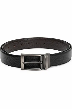 thickskin Men Black Textured PU Formal Belt
