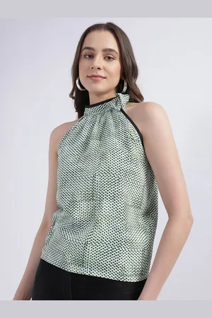 CENTRESTAGE High Neck Geometric Printed Top