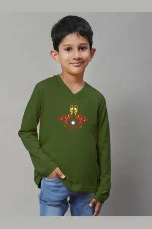 Friskers Boys Typography Printed V-Neck Slim Fit T-shirt