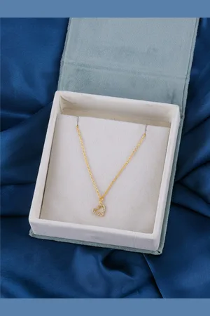 Brandsoon 1 Gram Gold-Plated White Stone-Studded Necklace