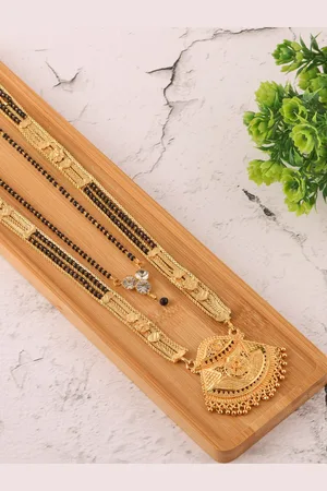 Brandsoon Women Black Gold-Plated Mangalsutra