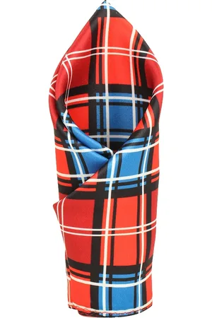 Alvaro Castagnino Men Red & Orange Microfiber Pocket Square