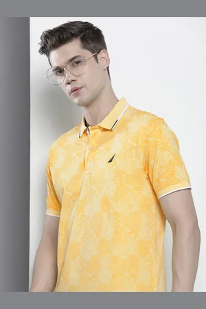 Nautica Floral Printed Polo Collar Tropical Pure Cotton T-shirt