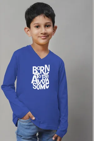 Friskers Boys Typography Printed Long Sleeves Pure Cotton T-shirt