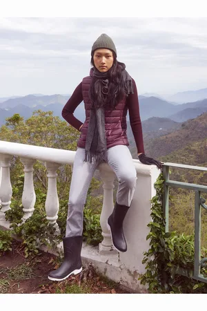 Crimsoune Club Women Burgundy Solid Nylon Hooded Padded Jacket
